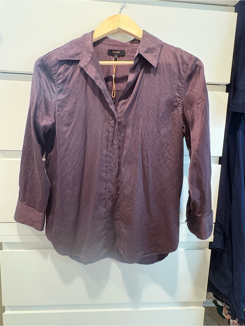 USED | Quince 100% Silk Button Up Shirt | Limited Edition Orchid | Size Small